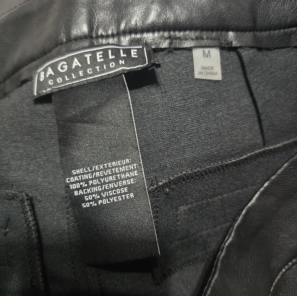 Bagatelle Faux Leather Cropped Wide Leg Trousers in Black, High Waist, EUC! - Picture 11 of 11